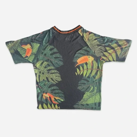 Farm Rio Printed Monstera Crew Neck Relaxed T Shirt Size Medium / Large - Picture 3 of 10